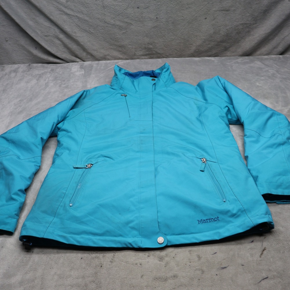 Marmot Jacket Womens Large Blue Full Zip Removable Liner Ski Snow Outdoor 3in1